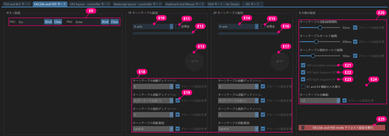 EAC2dx and HID モード