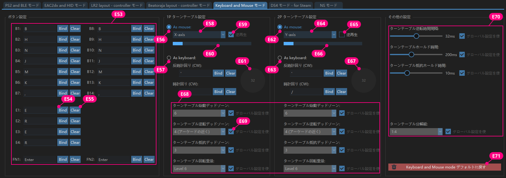 キーボード & マウス モード