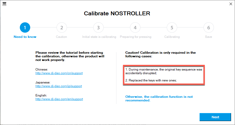 Calibration step 1