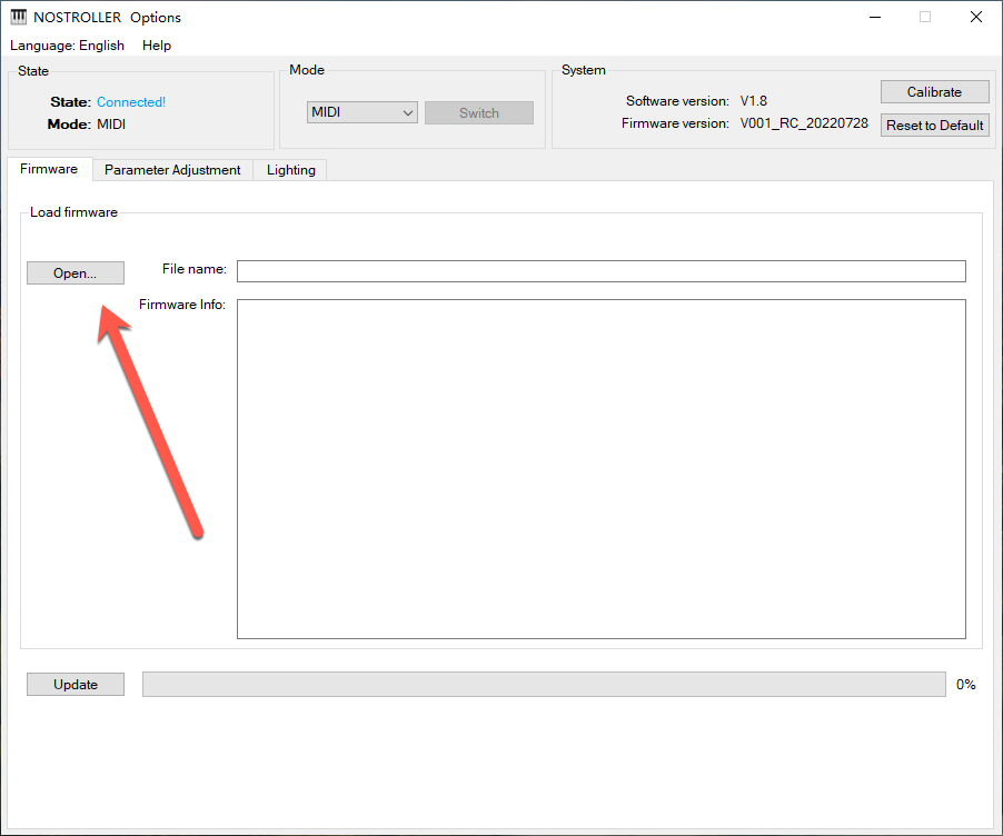 Firmware update interface